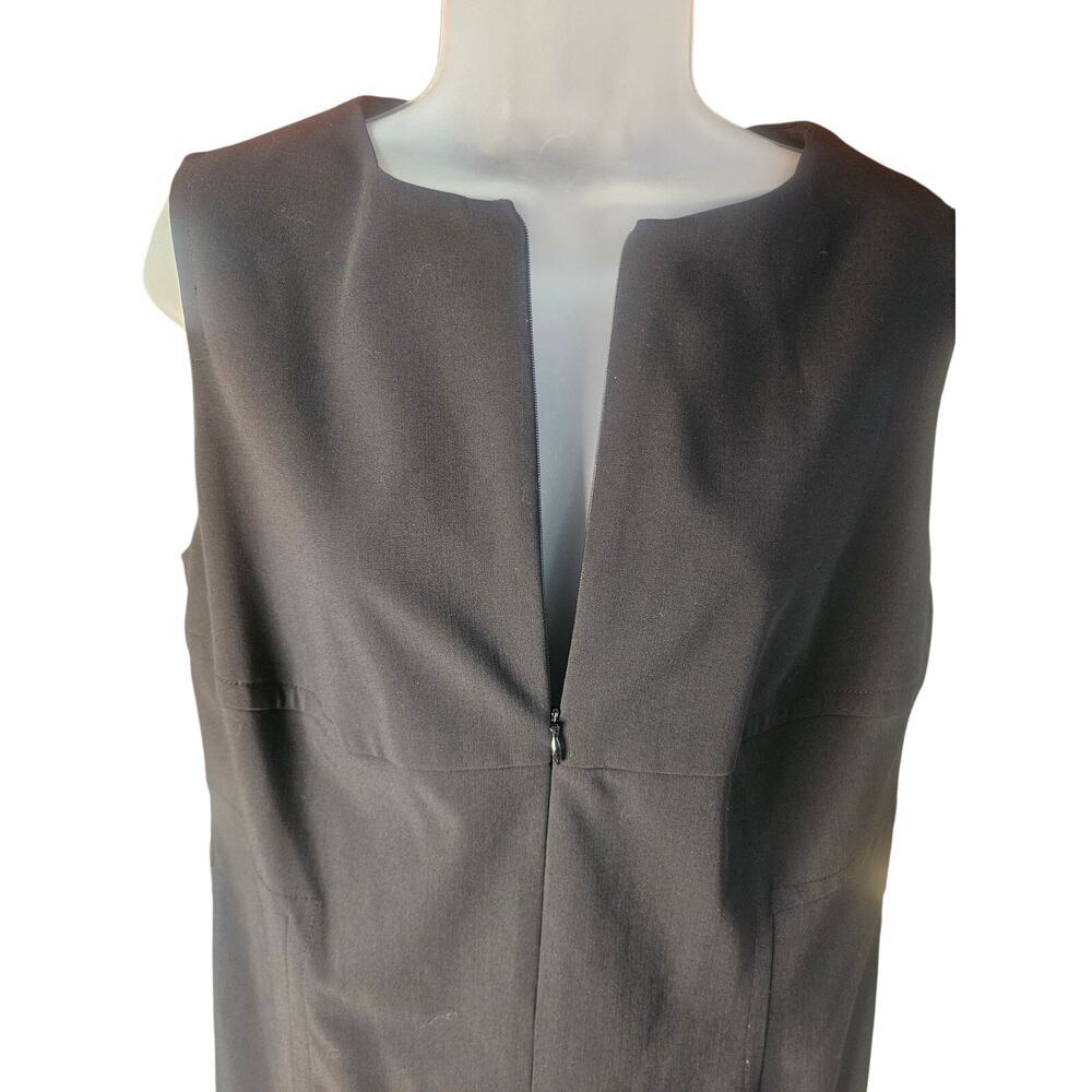 Akris Punto Black Shift Dress Sz L Lined Front Zip Up Above the Knee Lgth - Picture 2 of 9